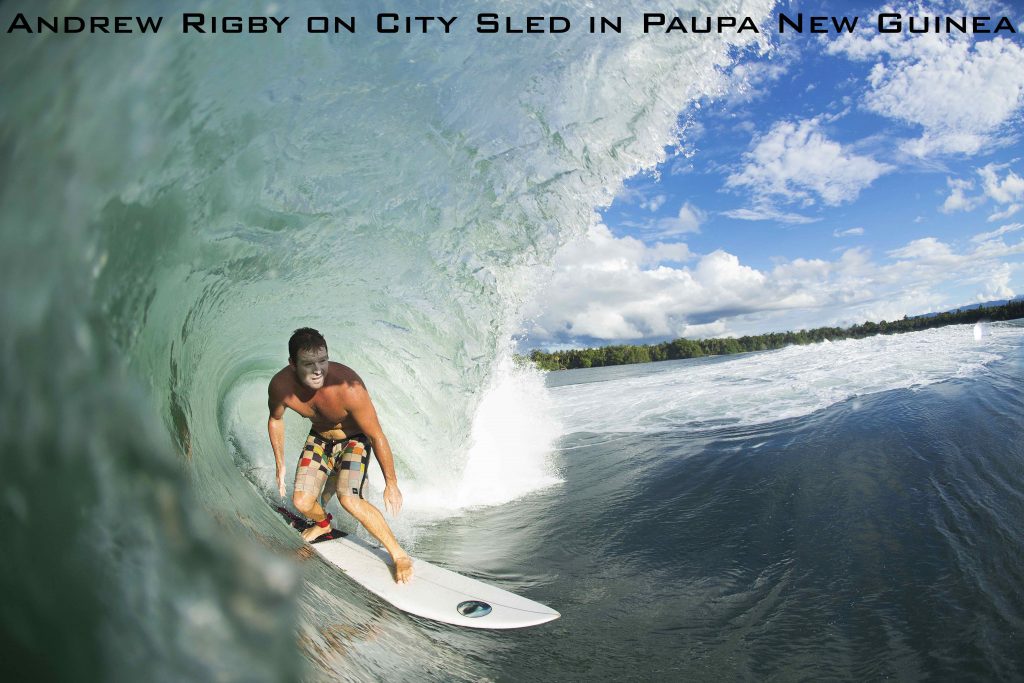 Andrew Rigby on City Sled in Paupa New Guinea